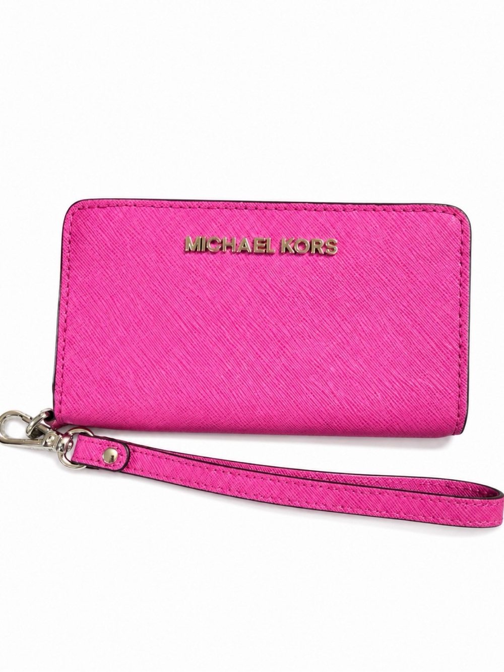 Michael Kors Hot Pink Saffiano Phone Wristlet Wallet